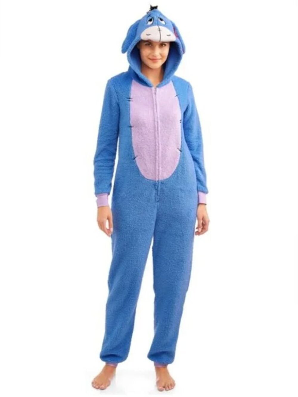 Disney Women's Eeyore Blue Union Suit Onesie PJ Pajamas Halloween Costume S 4-6